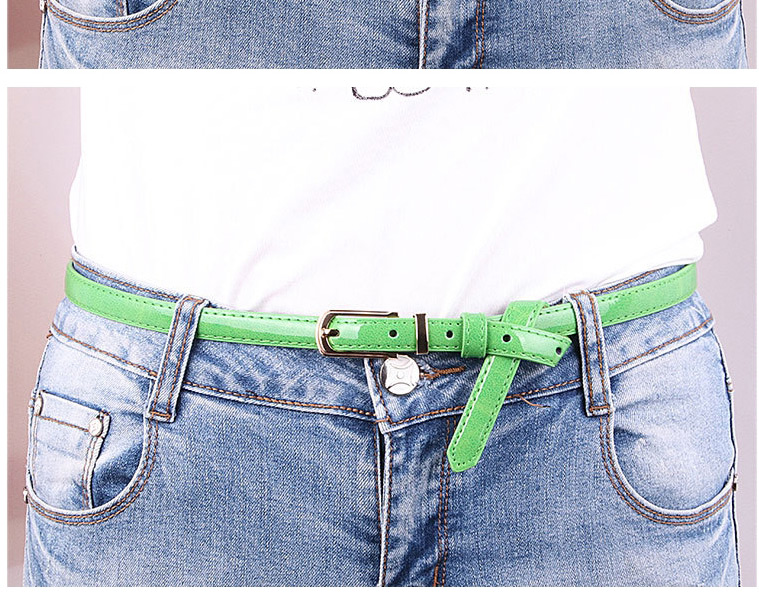 Fashion White Small Pu Leather Belt With Pin Buckle,Thin belts