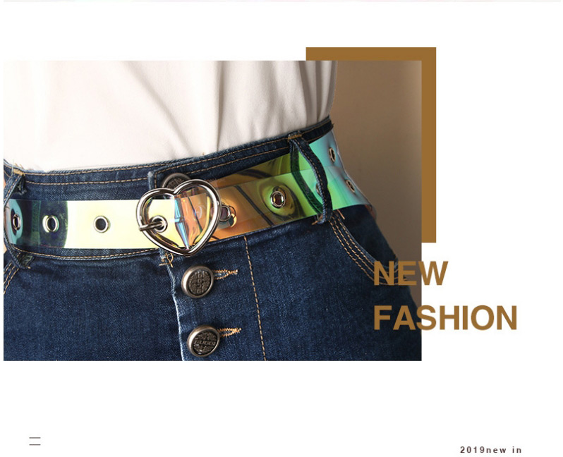 Fashion Colorful Pvc Transparent Colorful Eyes Love Heart Buckle Belt,Wide belts