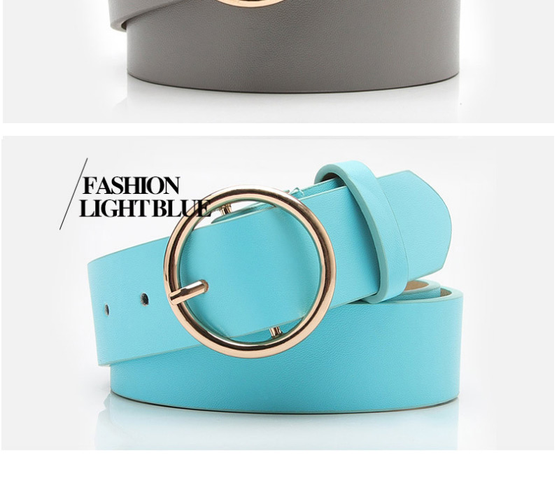 Fashion Camel Round Buckle Pu Leather Alloy Jeans Belt,Wide belts