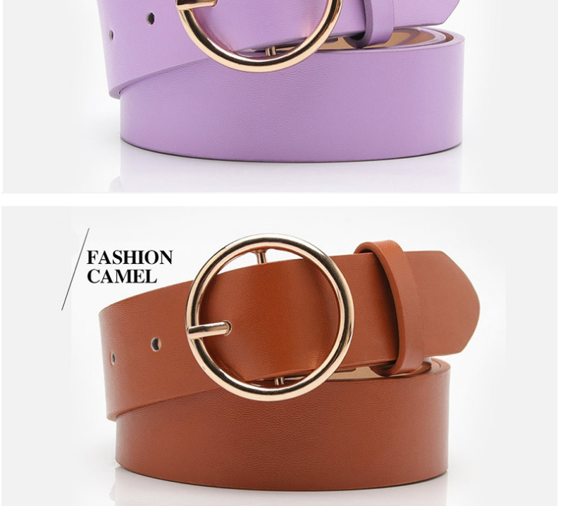 Fashion Coffee Round Buckle Pu Leather Alloy Jeans Belt,Wide belts