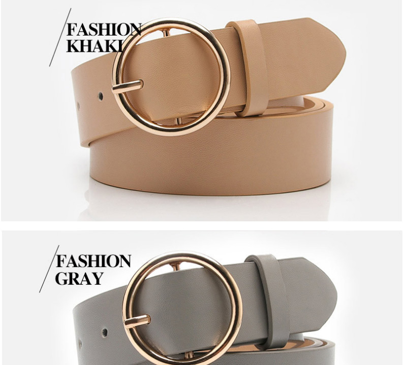 Fashion Camel Round Buckle Pu Leather Alloy Jeans Belt,Wide belts