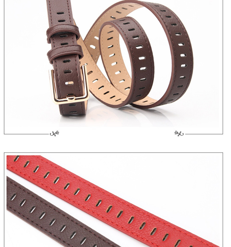 Fashion White Hollow Non-perforated Imitation Leather Thin Belt,Wide belts
