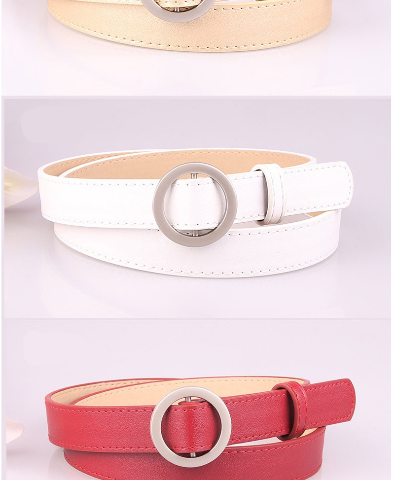 Fashion White Thin Belt For Jeans Without Holes,Wide belts