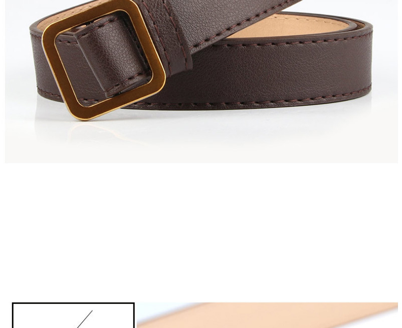 Fashion Camel Square Buckle Non-perforated Soft Leather Jeans Belt,Wide belts
