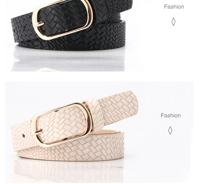Fashion Braided Beige Rectangular Buckle Knitted Dress Sweater Belt,Wide belts