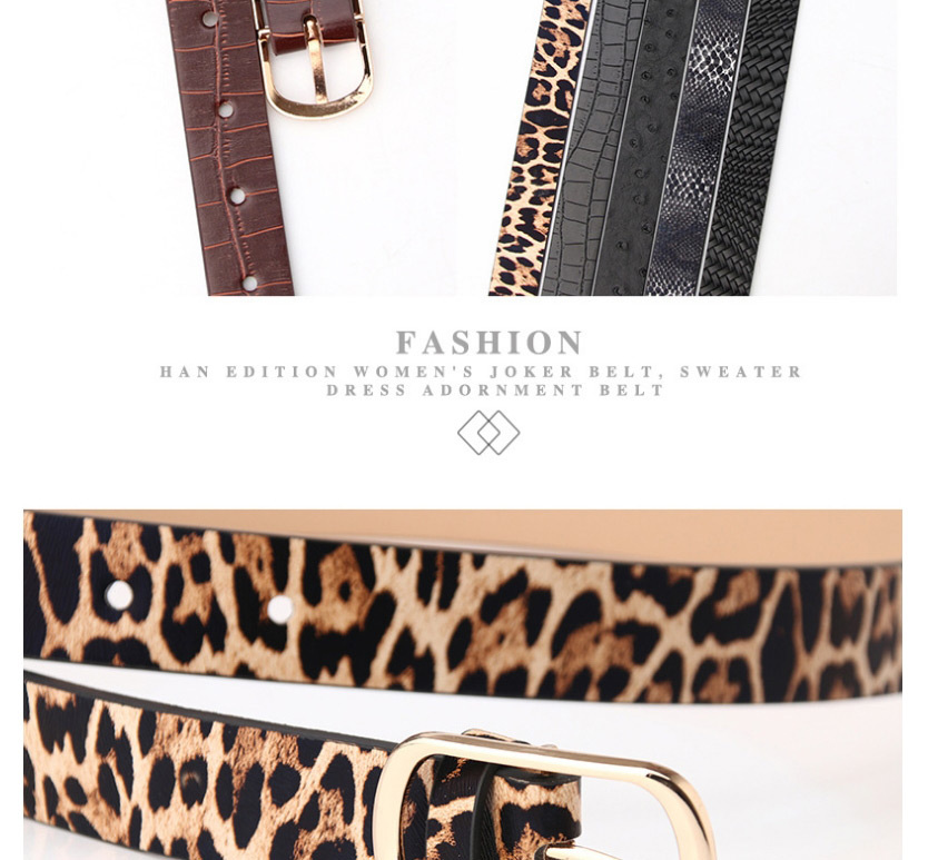 Fashion Leopard Rectangular Buckle Knitted Dress Sweater Belt,Wide belts