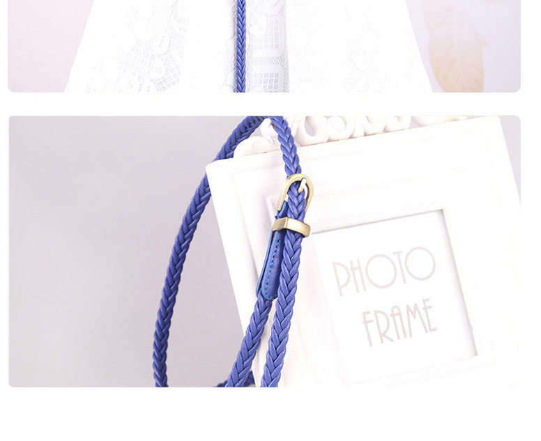 Fashion Blue Knitted Pin Buckle Thin Belt,Thin belts