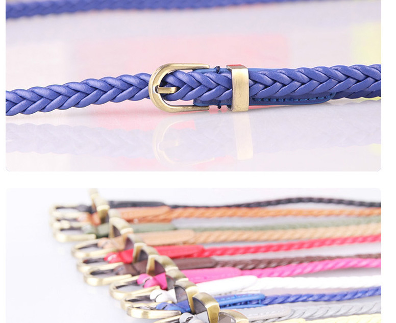 Fashion Red Knitted Pin Buckle Thin Belt,Thin belts