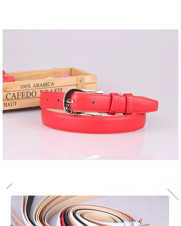 Fashion Red Pu Leather Alloy Pin Buckle Carved Love Belt,Wide belts