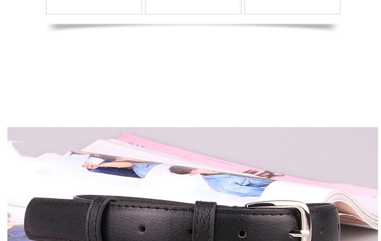Fashion Black 90cm Pin Buckle Imitation Leather Japanese Buckle Thin Belt,Thin belts