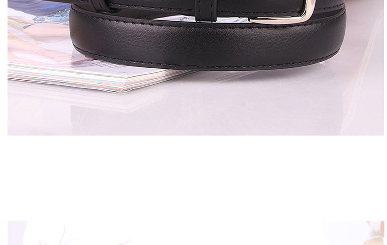 Fashion Black 100cm Pin Buckle Imitation Leather Japanese Buckle Thin Belt,Thin belts