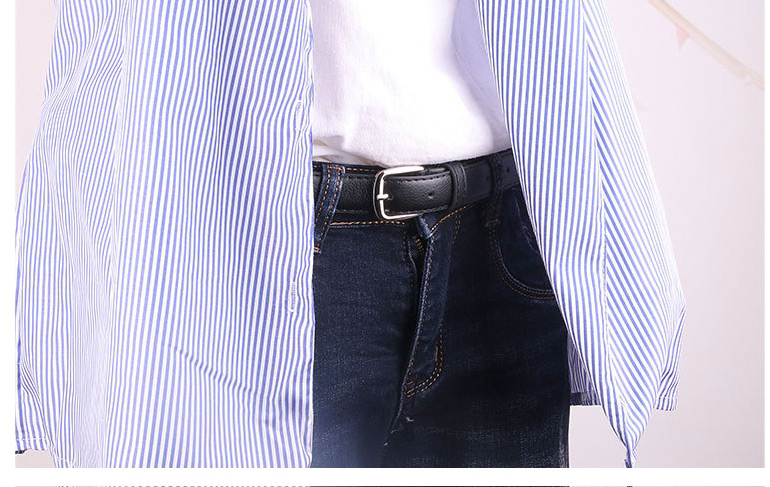 Fashion Black 120 Pin Buckle Imitation Leather Japanese Buckle Thin Belt,Thin belts