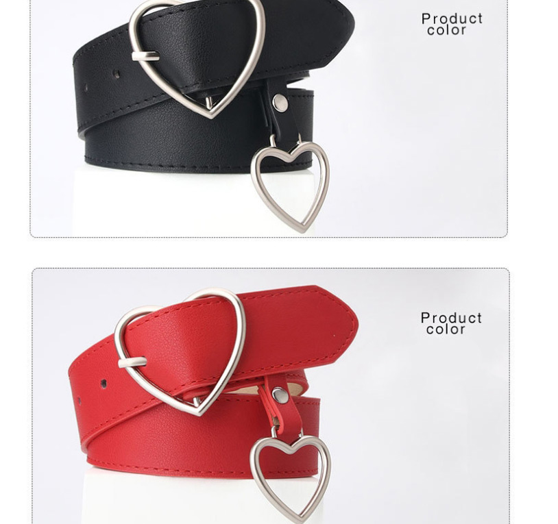 Fashion Black Love Pin Buckle Pendant Alloy Imitation Leather Belt,Wide belts