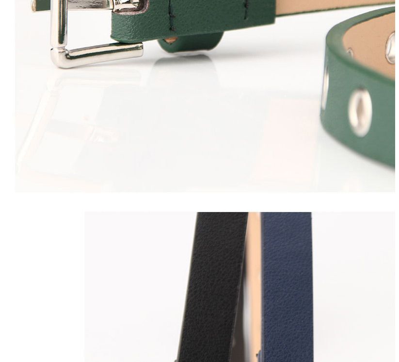 Fashion Green Punch-free Hollow Eye Belt,Thin belts