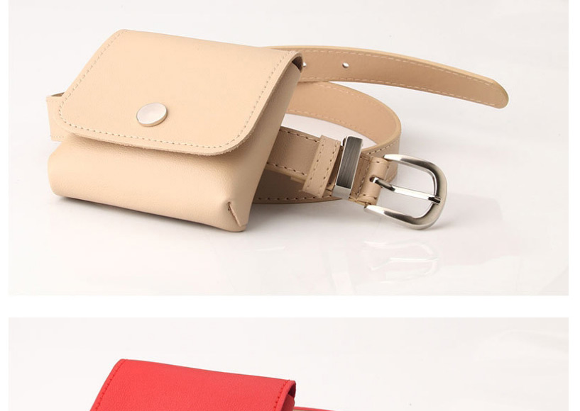 Fashion Khaki Multifunctional Small Belt Bag With Japanese Buckle,Wide belts