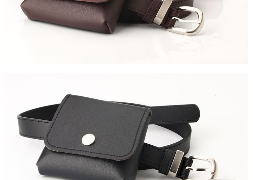 Fashion Black Multifunctional Small Belt Bag With Japanese Buckle,Wide belts