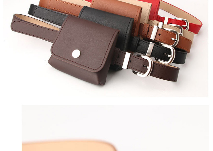 Fashion Black Multifunctional Small Belt Bag With Japanese Buckle,Wide belts