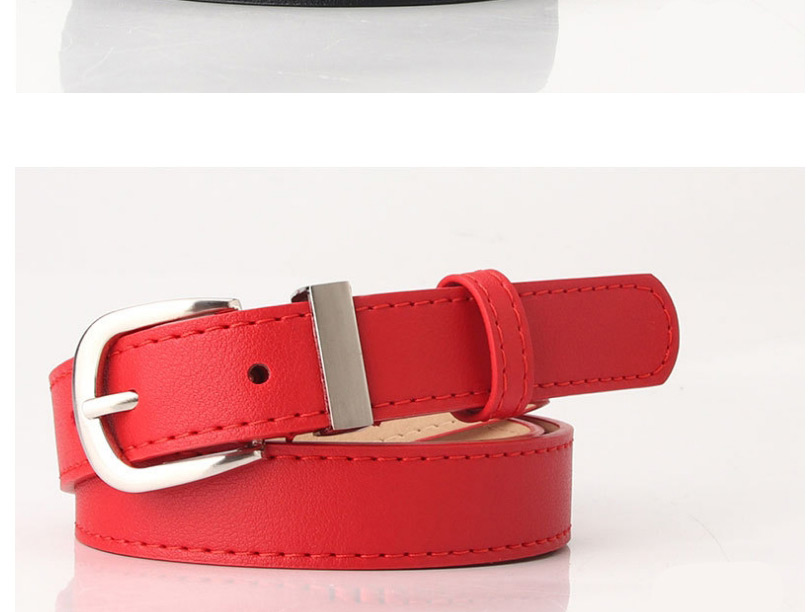 Fashion Red Imitation Leather Japanese Buckle Alloy Belt,Wide belts