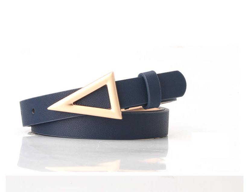Fashion Dark Coffee Triangle Button Snap Dress Belt,Thin belts