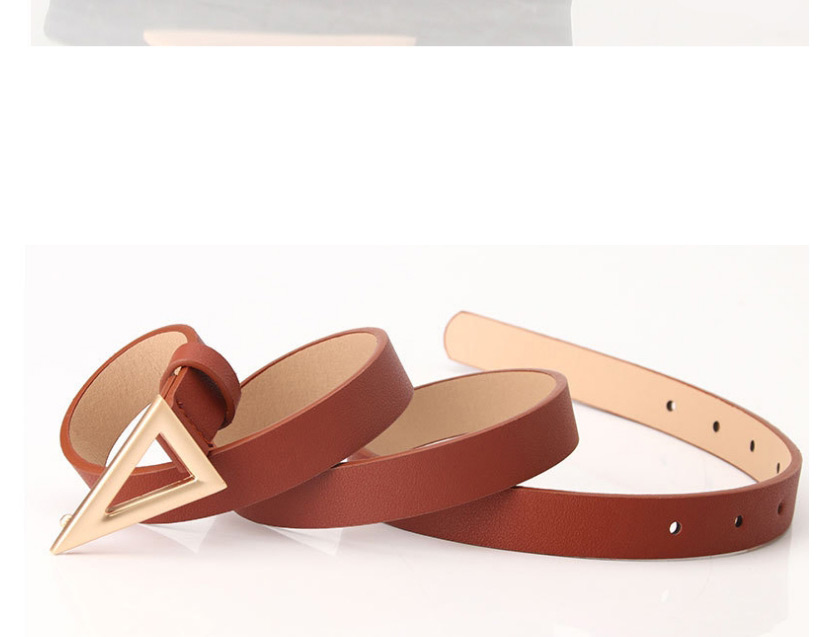 Fashion Camel Triangular Snap Button Dress Belt,Thin belts