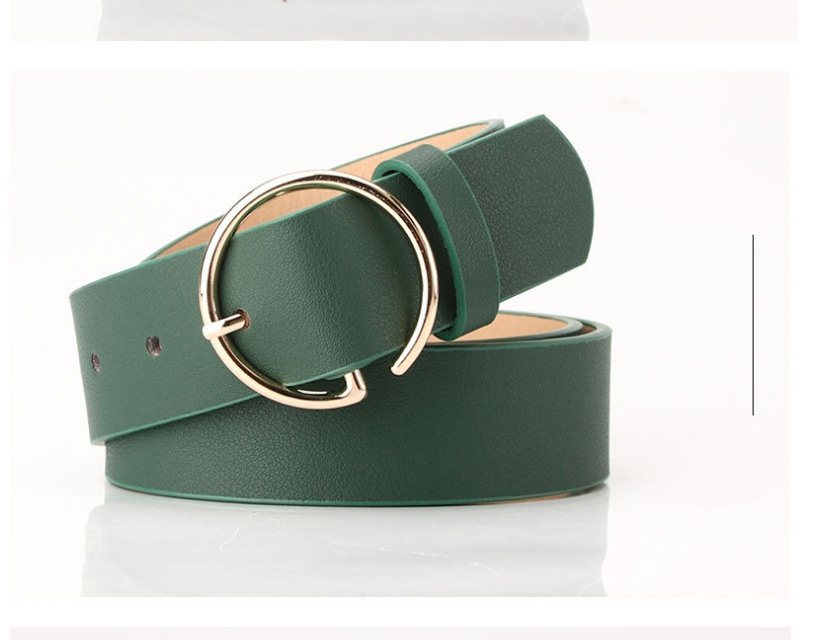Fashion Green Letter Round Buckle Belt,Wide belts