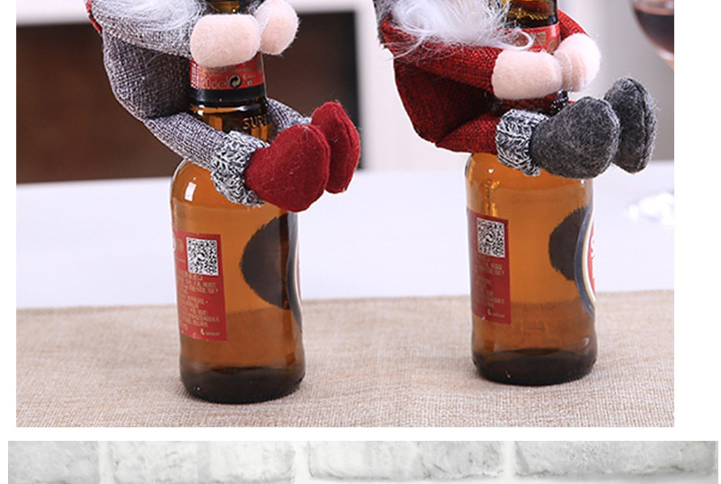 Fashion Red Old Man Christmas Items Santa Claus Holding Red Wine Set,Festival & Party Supplies