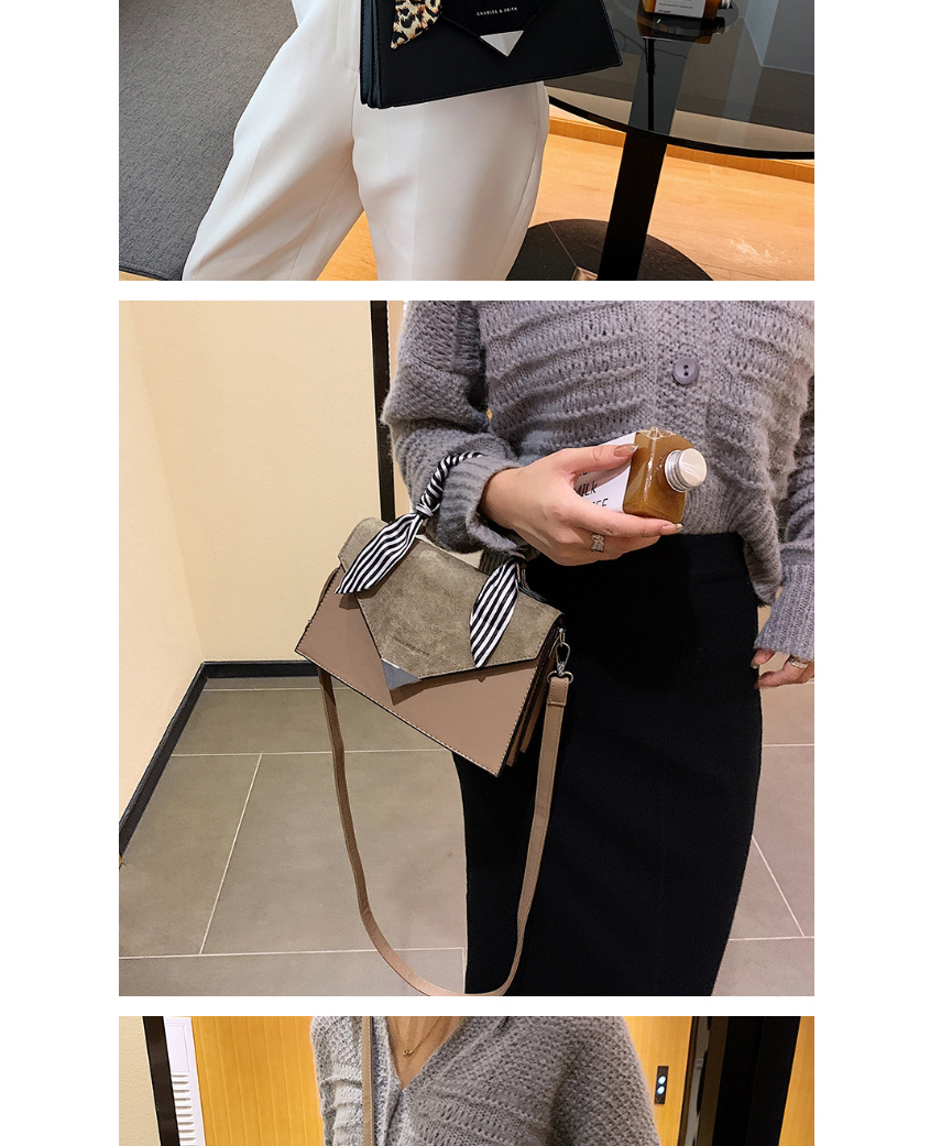Fashion Black Silk Scarf Flap Gilded Letters Crossbody Shoulder Bag,Messenger bags