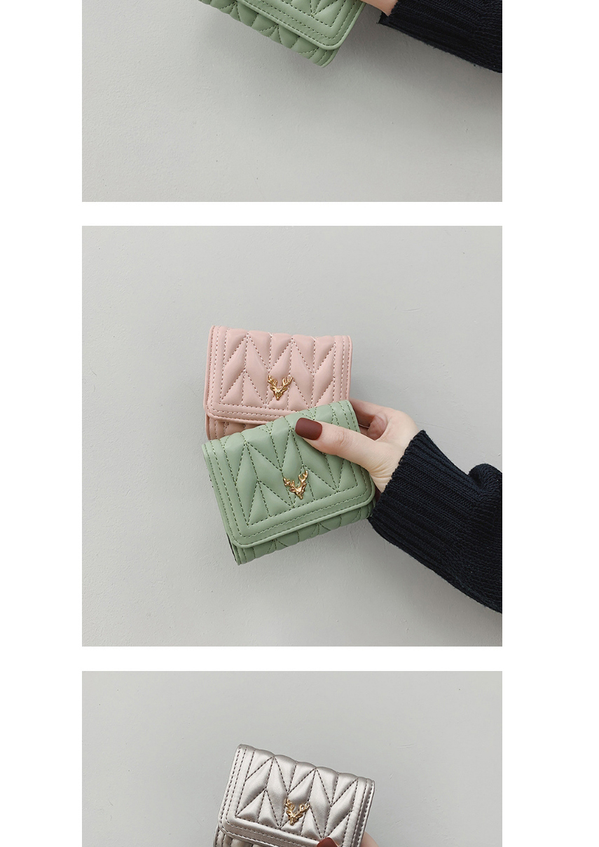Fashion Pink Embroidered Antler Short Wallet,Wallet