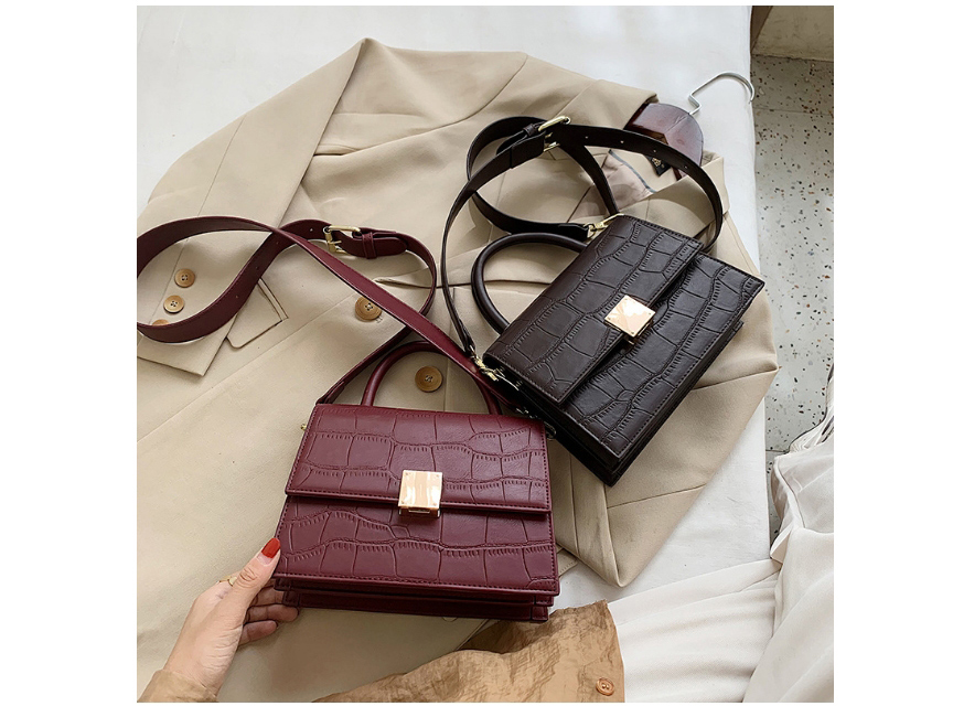 Fashion Brown Stone Pattern Flap One Shoulder Diagonal Bag,Messenger bags