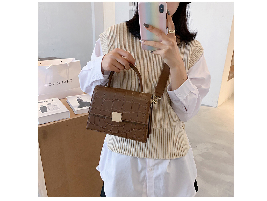 Fashion Brown Stone Pattern Flap One Shoulder Diagonal Bag,Messenger bags