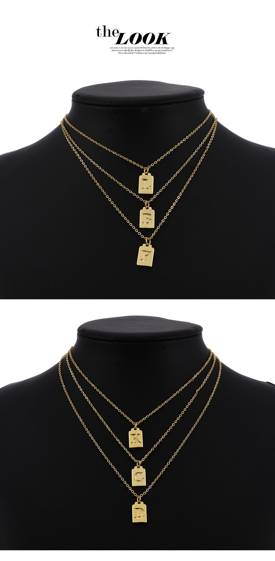 Fashion E Copper Pendant Square Letter Necklace,Necklaces