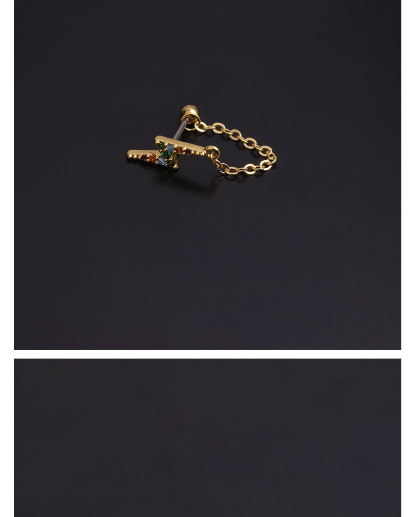 Fashion 5#gold Stainless Steel Pendant Geometric Micro-inlaid Zircon Earrings,Earrings