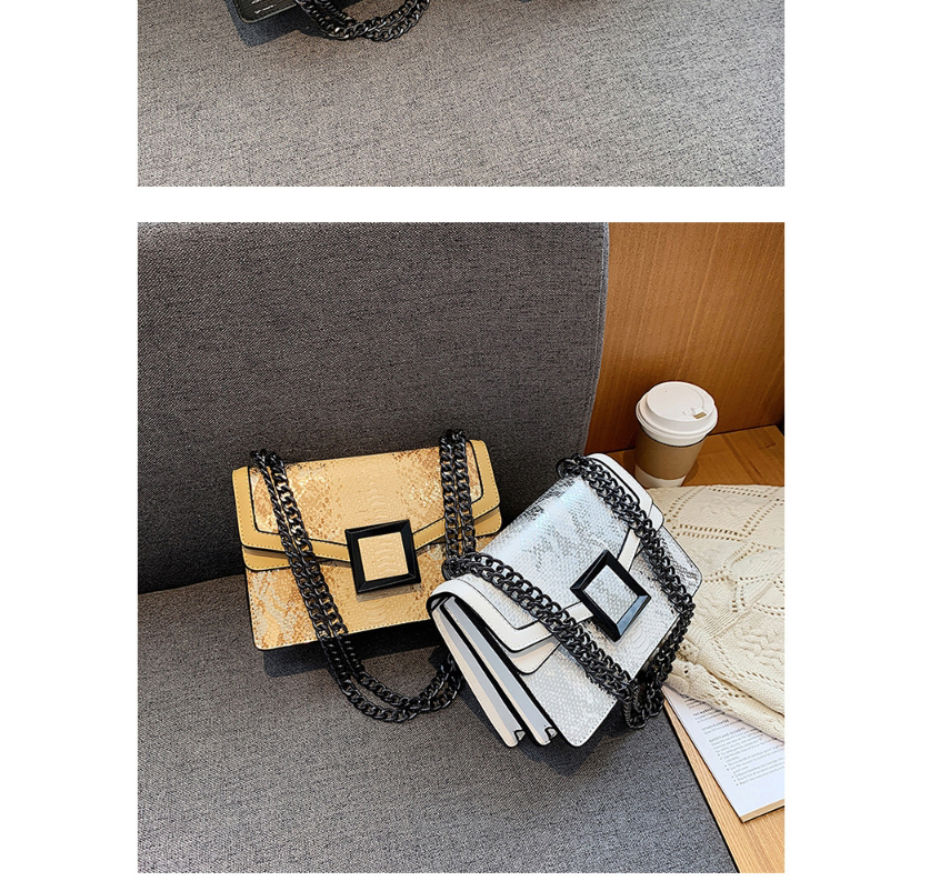 Fashion Pink Chain Snakeskin Print Shoulder Messenger Bag,Messenger bags