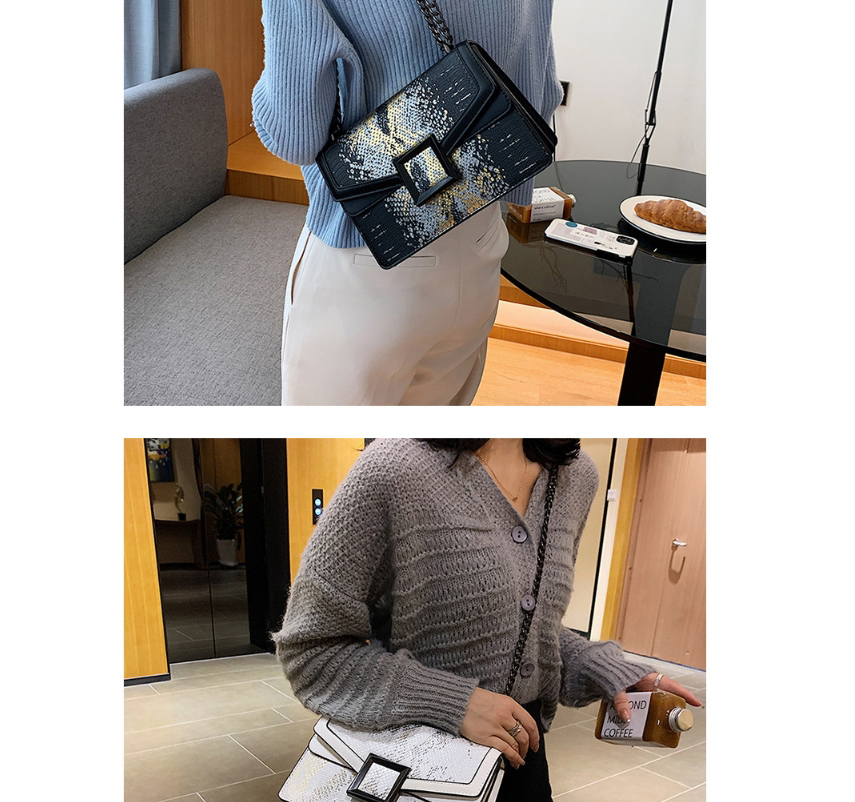 Fashion Blue Chain Snakeskin Print Shoulder Messenger Bag,Messenger bags