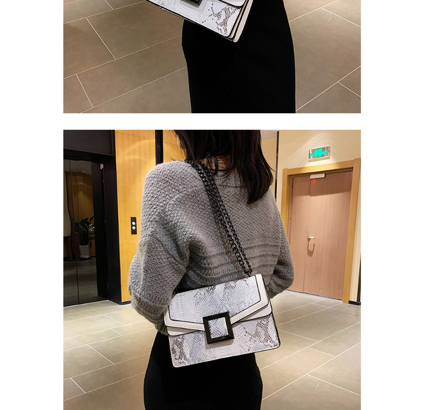 Fashion Black Chain Snakeskin Print Shoulder Crossbody Bag,Messenger bags