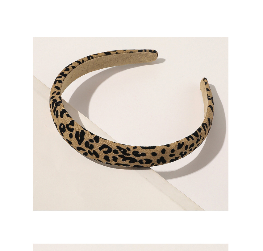 Fashion New Knitted Leopard Hair Tie-beige Leopard Print Knitted Large Bowel Hair Rope Headband,Head Band