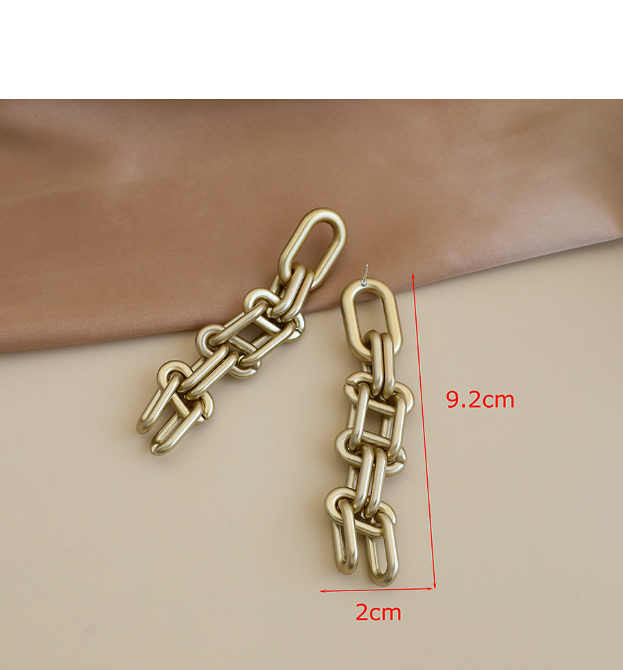 Fashion Gold Color Gray Resin Chain Tassel Earrings,Drop Earrings