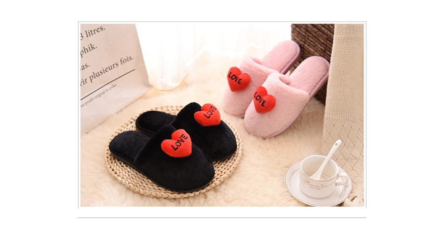 Fashion Pink Love Letters Home Slippers Indoor Plush Slippers,Slippers