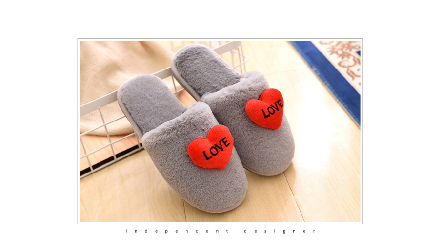 Fashion Pink Love Letters Home Slippers Indoor Plush Slippers,Slippers