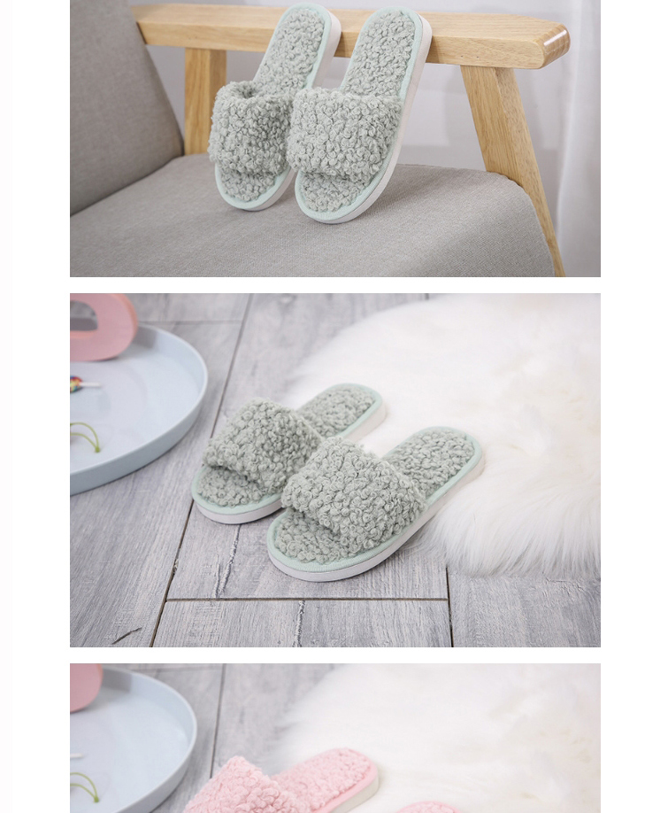Fashion Matcha Lamb Wool Flat-bottomed Children S Slippers,Slippers