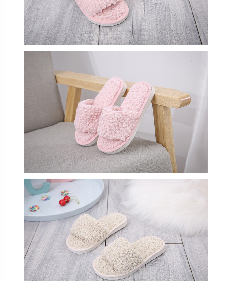 Fashion Matcha Lamb Wool Flat-bottomed Children S Slippers,Slippers