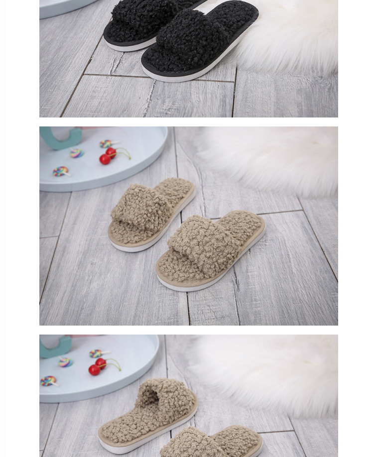 Fashion Pink Lamb Wool Flat-bottomed Children S Slippers,Slippers