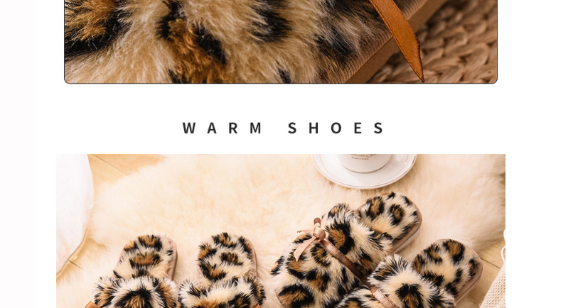 Fashion Dalmatian Pattern Leopard Print Bow Parent-child Plush Slippers,Slippers