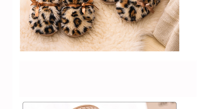 Fashion Covered Toe Zebra Pattern Leopard Print Bow Parent-child Plush Slippers,Slippers