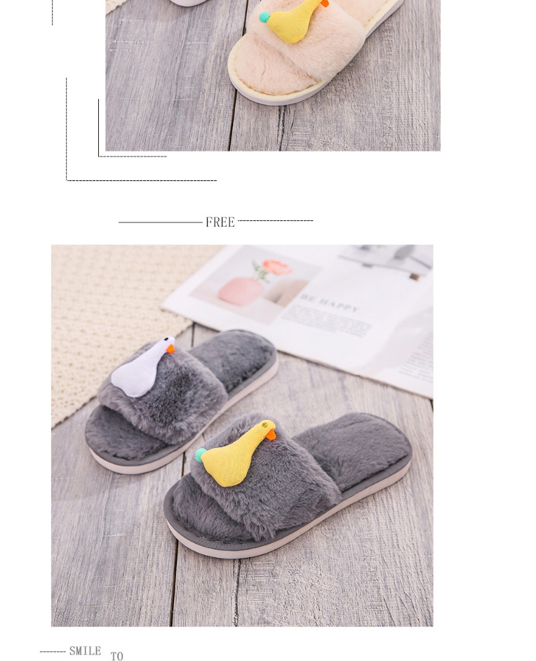 Fashion White Chicken And Duck Flat Plush Slippers,Slippers