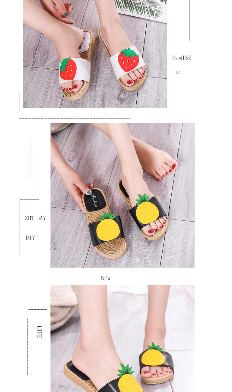 Fashion White Pineapple Fruit Flat Slippers,Slippers