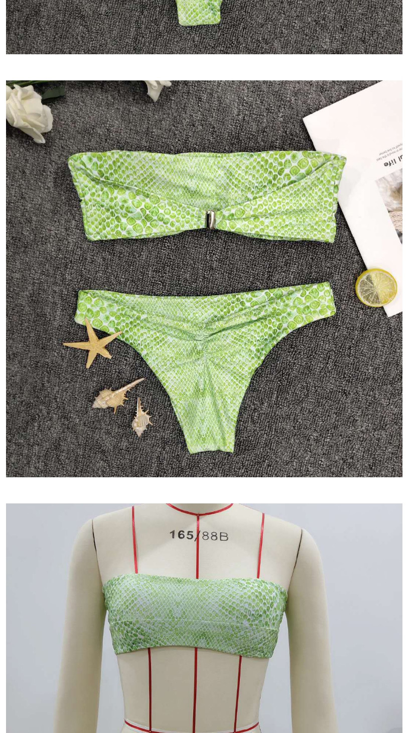 Fashion Fruit Green Bandeau Leopard And Snakeskin Split Swimsuit,Knitting Wool Hats