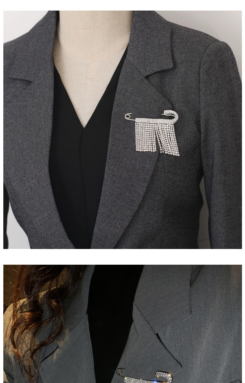 Fashion Rectangle Rhinestone Tassel Cardigan Sweater Big Pin,Korean Brooches