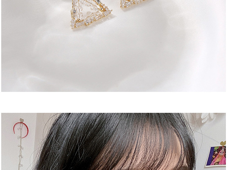 Fashion Round Crystal Woven Round Triangle Alloy Earrings,Stud Earrings