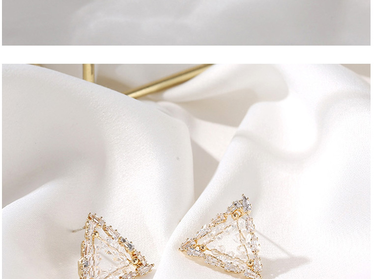 Fashion Round Crystal Woven Round Triangle Alloy Earrings,Stud Earrings